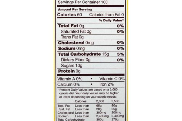 Nutrition facts of a tootsie pop