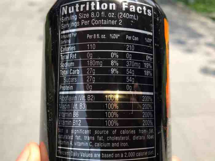 Monster nutrition facts caffeine