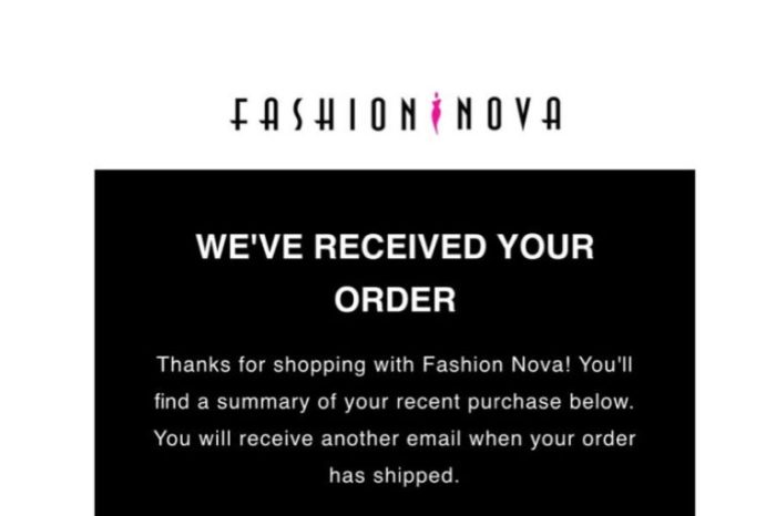 Fashion nova order status